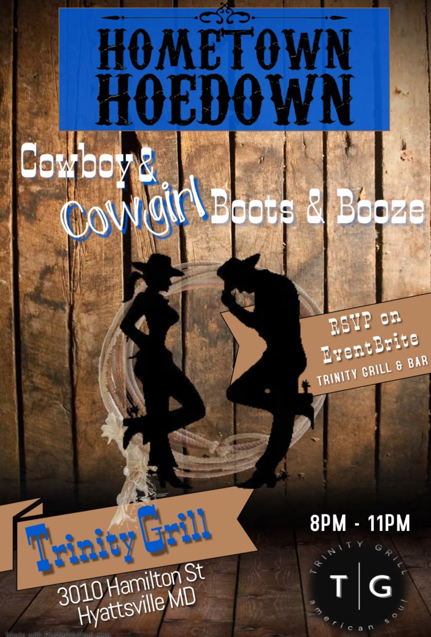 Things to do in MD Trinity Grill & Bar’s Cowboy/Cowgirl BOOTS & BOOZE